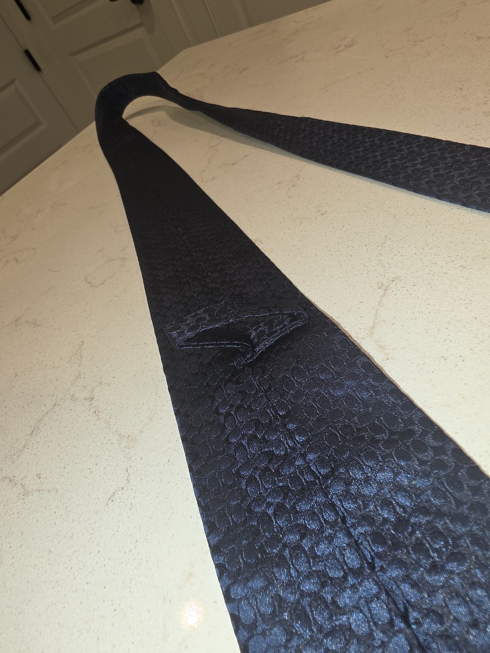Coach 100% Silk Mens Tie - Navy Blue - Picture 7 of 7